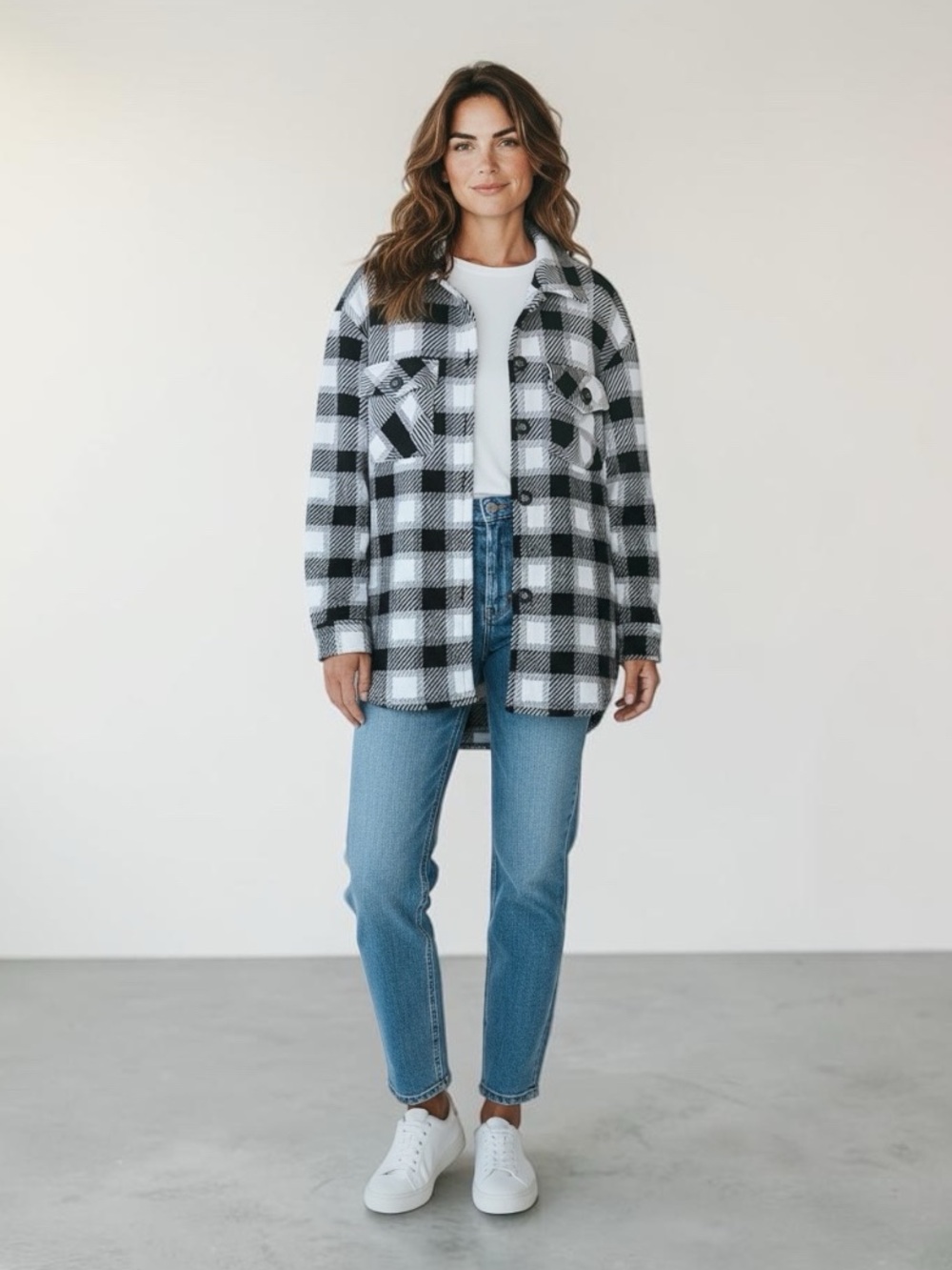 Frank Lyman Designs Elevated Plaid Shacket Size 8